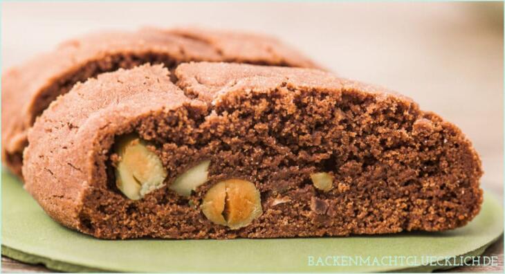 Cantuccini mit Kakao und Pistazien