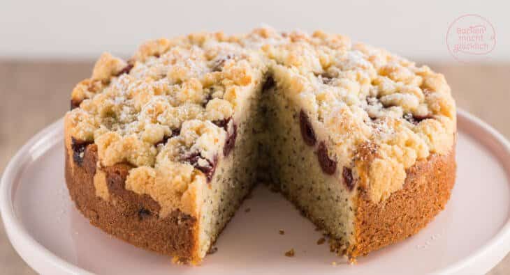 Streuselkuchen mit Mohn Kirschen