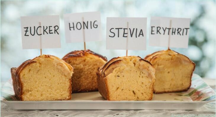 Kuchen backen ohne Zucker - Erfahrungen mit Honig, Erythrit und Stevia statt Zucker