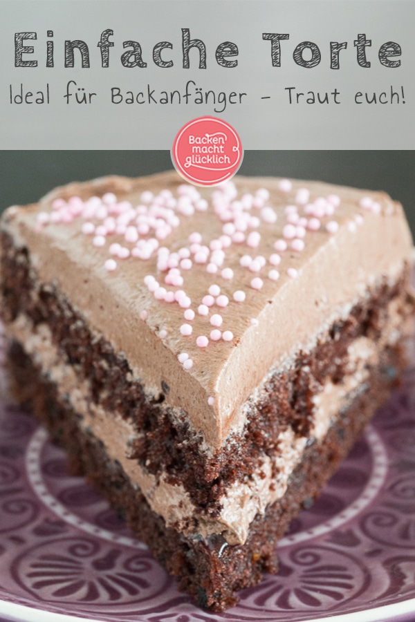 Genial einfacher Schokokuchen mit Buttercreme. Das Rezept für die Schokoladentorte ist super für Backanfänger geeignet. Mit der Buttercreme-Torte könnt ihr zum Beispiel als Geburtstagskuchen mächtig Eindruck schinden.