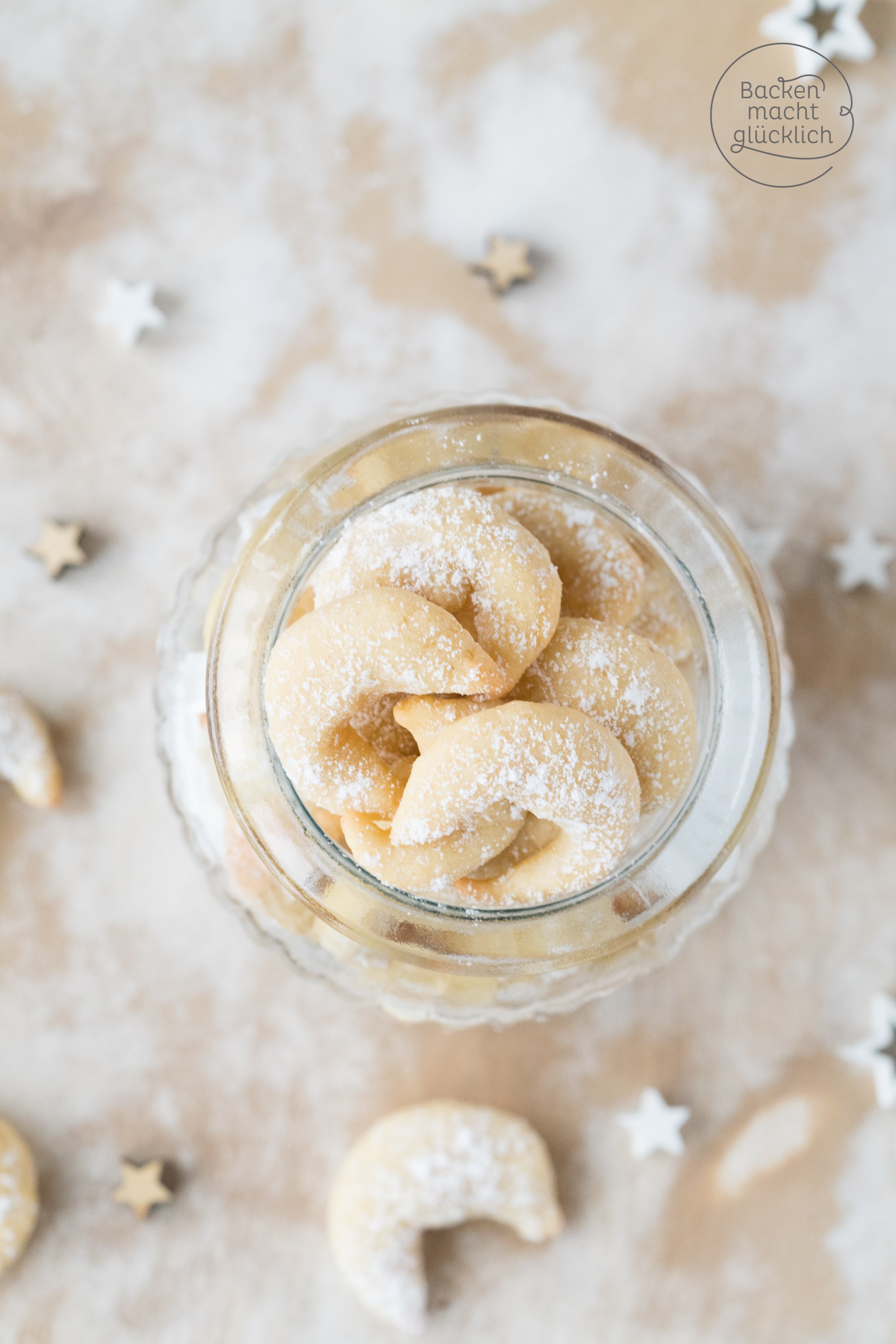 Vanillekipferl ohne Zucker und Nüsse