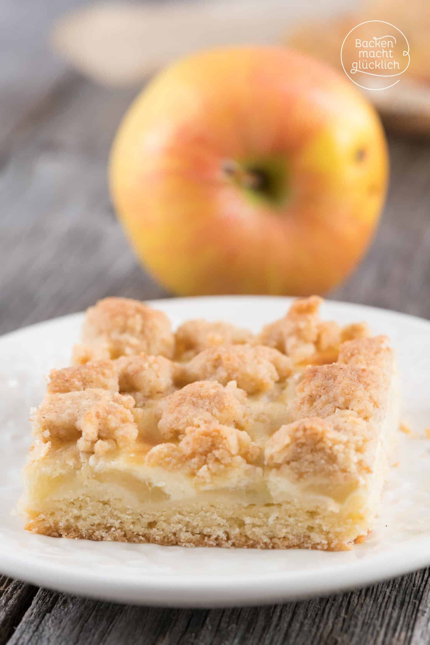 Apfelkuchen mit Streuseln und Schmand | Backen macht glücklich