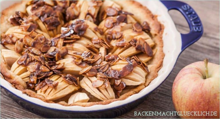 Apfeltarte mit Mürbeteig und Mandelkrokant