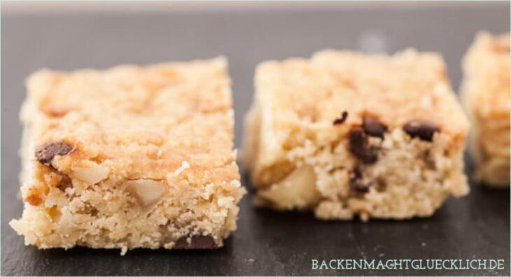 Rezept Blondies mit Macadamia Nüssen - blondies recipe