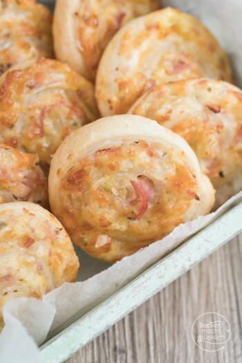 Blätterteigschnecken mit Schinken Käse