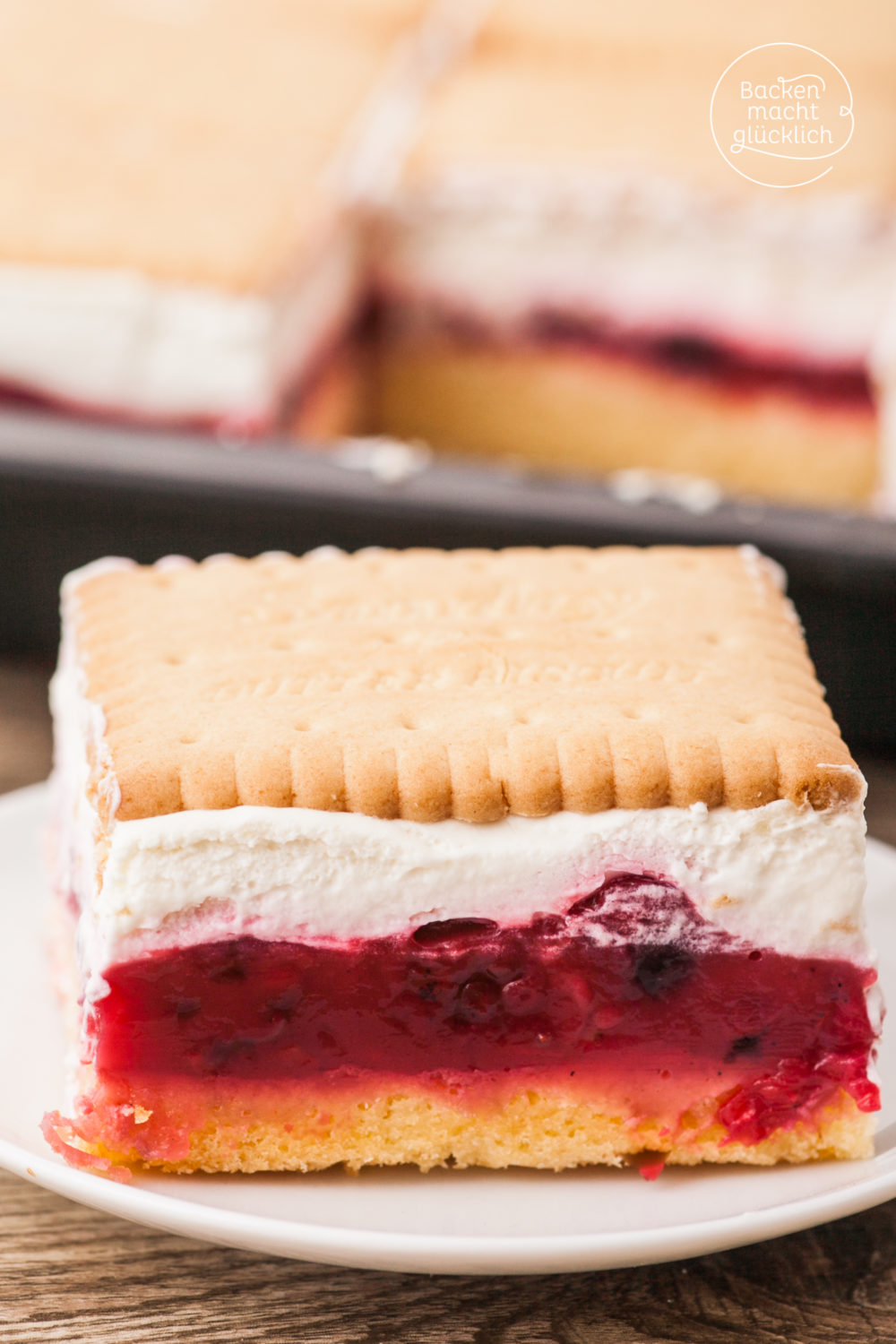 Dieser Butterkeks-Kuchen mit Pudding und Beeren ist wie gemacht für Gartenfeste und Co: fruchtig, cremig und erfrischend!