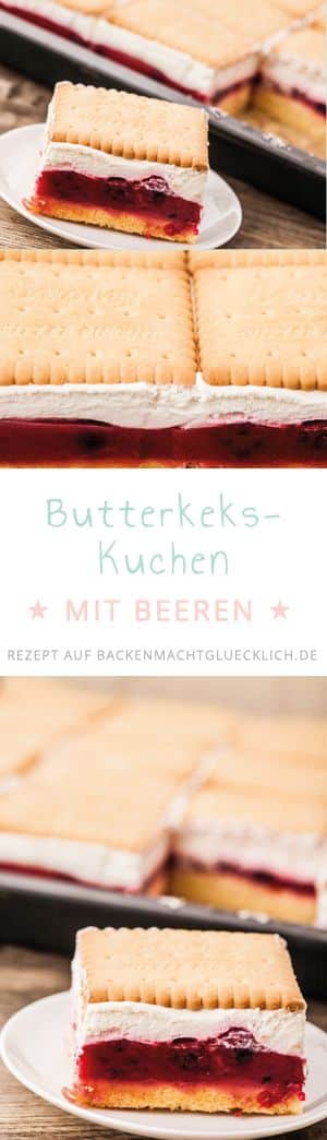 Dieser Butterkeks-Kuchen mit Pudding und Beeren ist wie gemacht für Gartenfeste und Co: fruchtig, cremig und erfrischend!