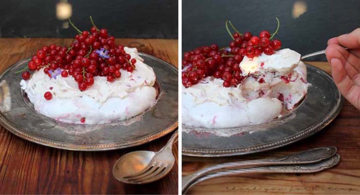 Pavlova mit Johannisbeeren