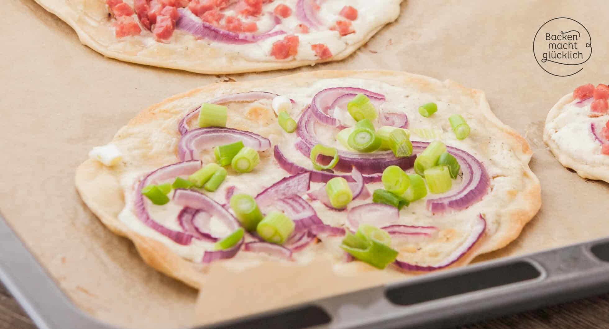 Flammkuchen ohne Hefe | Backen macht glücklich