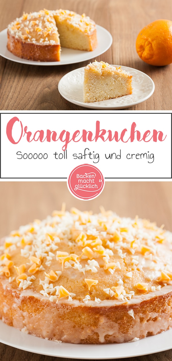 Dieser wunderbare Orangenkuchen  ist soooo toll saftig, geradezu ein bisschen cremig, dass ich aus dem Schwärmen kaum noch rauskomme! Weiterer Pluspunkt des Orangenkuchen: Er lässt sich gut vorbereiten. Und durch selbstgemachten Orangenpunsch im Rezept ist der Orangenkuchen zudem weitaus mehr als ein normaler Rührteigkuchen.