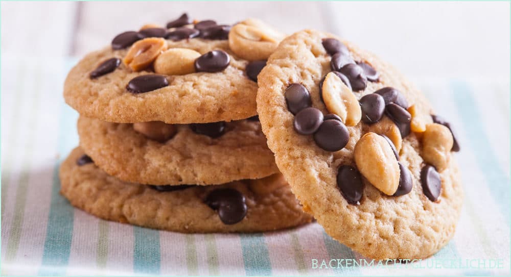 Erdnussbutter-Cookies mit Schokolade