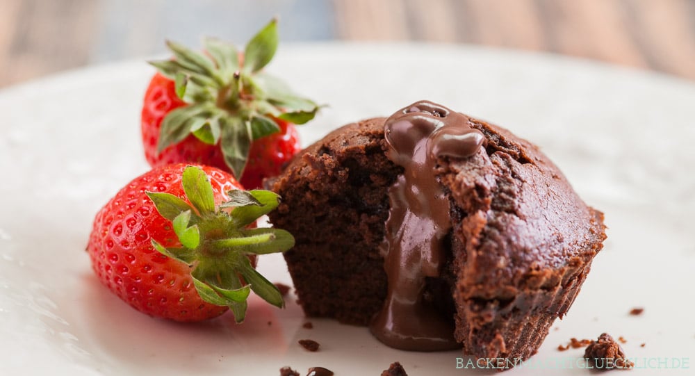 Schoko-Nougat-Muffins mit flüssigem Kern | Backen macht glücklich