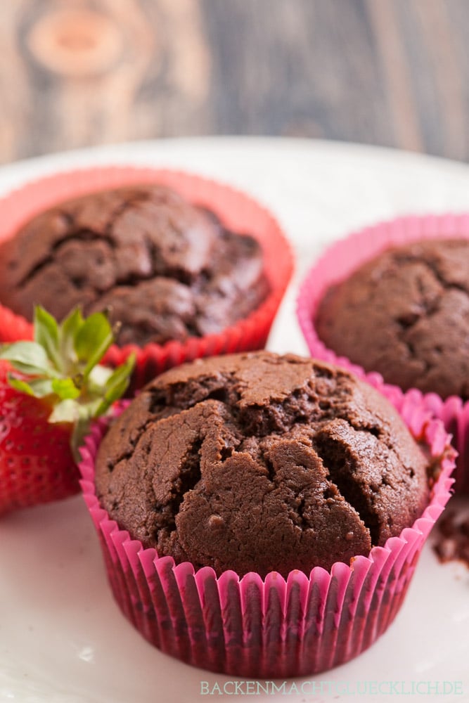 Schoko-Nougat-Muffins mit flüssigem Kern | Backen macht glücklich