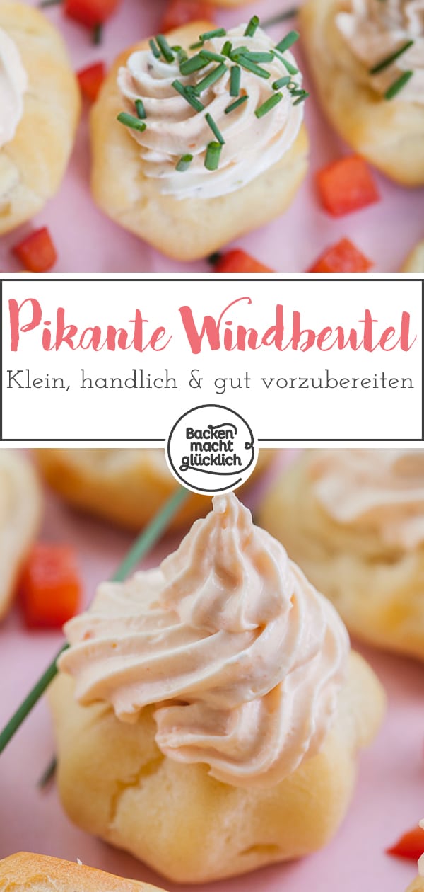 Pikante Windbeutel mit Frischkäse | Backen macht glücklich