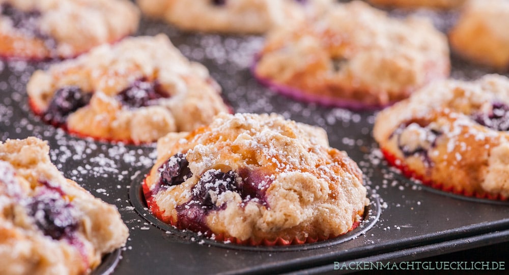 Blueberry Muffins mit Streuseln