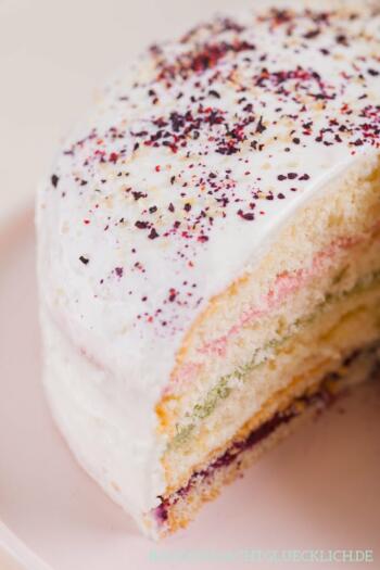 Gesunde Regenbogentorte Healthy Rainbow Cake