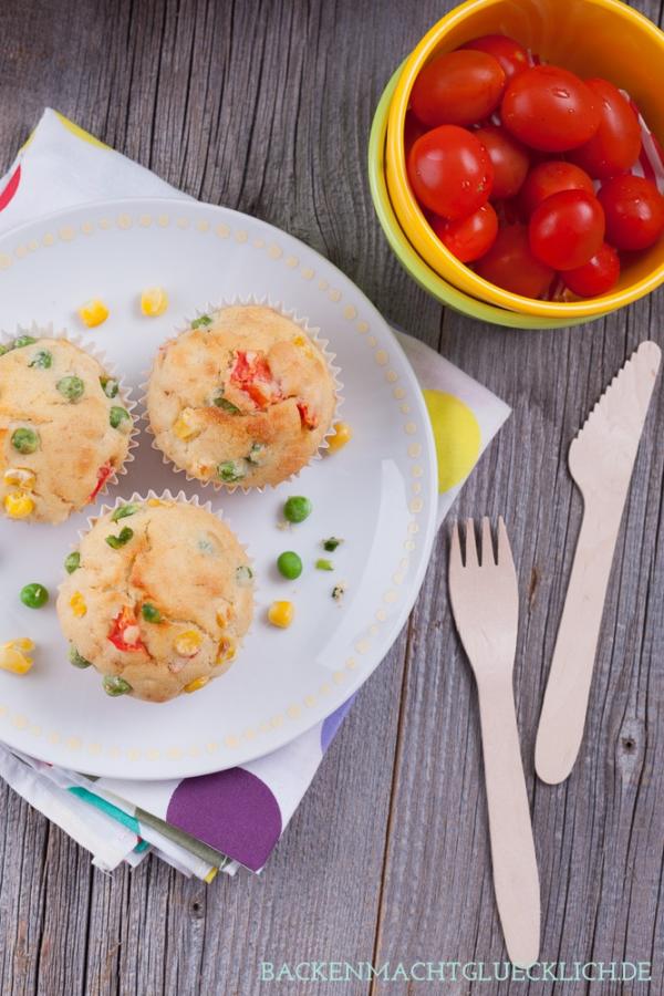 Herzhafte Gemüsemuffins | Backen macht glücklich