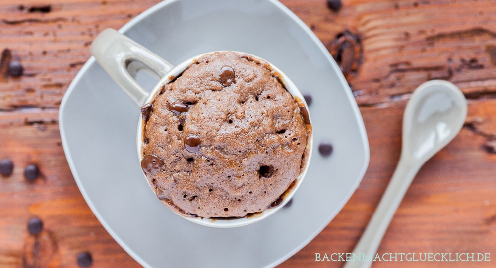 Tassenkuchen mit Schokolade aus Mikrowelle