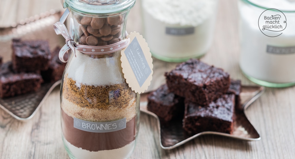 Brownie-Backmischung im Glas | Backen macht glücklich