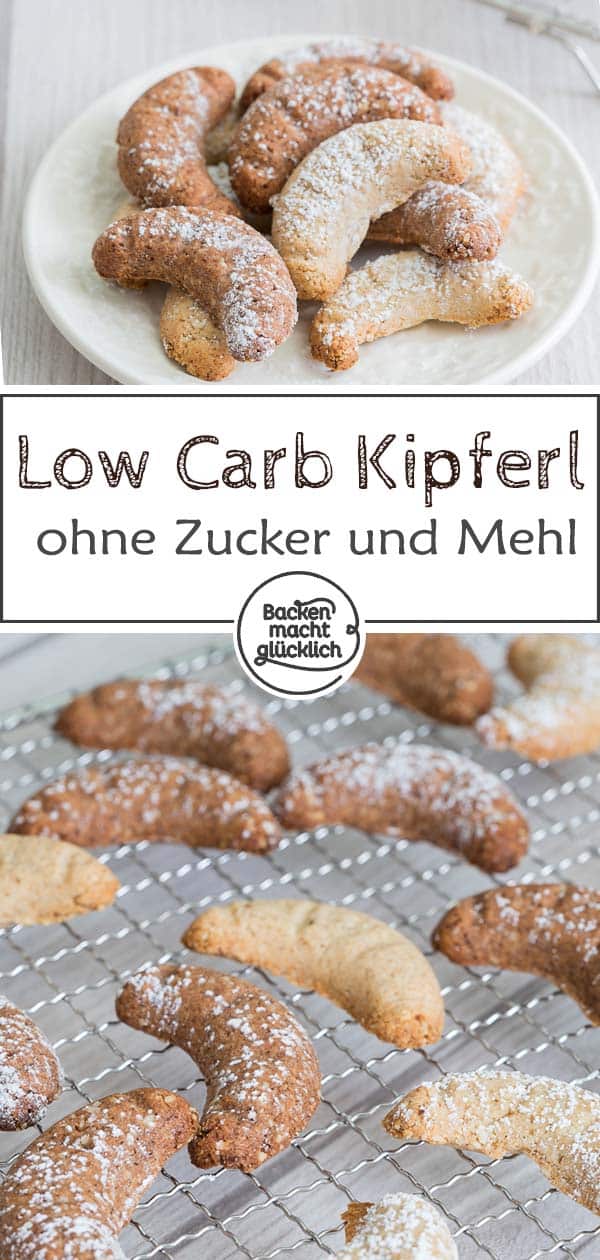 Rezept für tolle Vanillekipferl ohne Mehl und Zucker, die herrlich mürbe werden. Sie sind zudem glutenfrei & proteinreich.