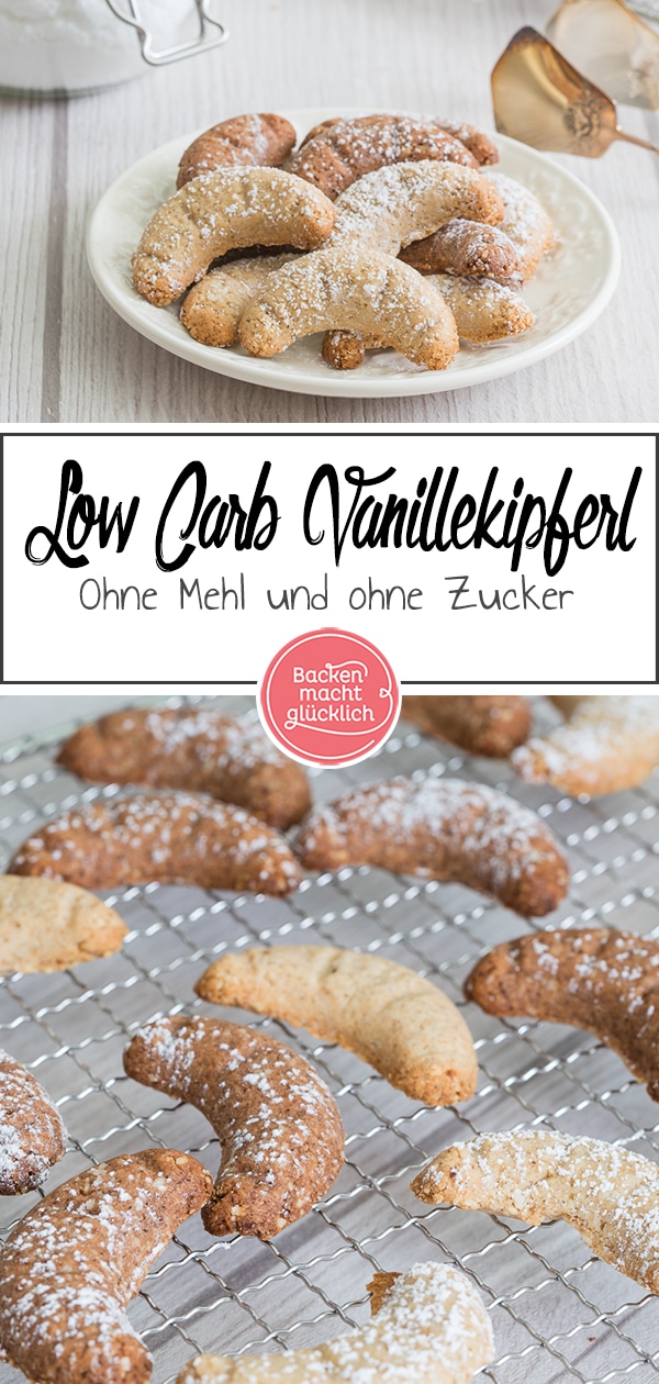 Rezept für tolle Vanillekipferl ohne Mehl und Zucker, die herrlich mürbe werden. Sie sind zudem glutenfrei & proteinreich.