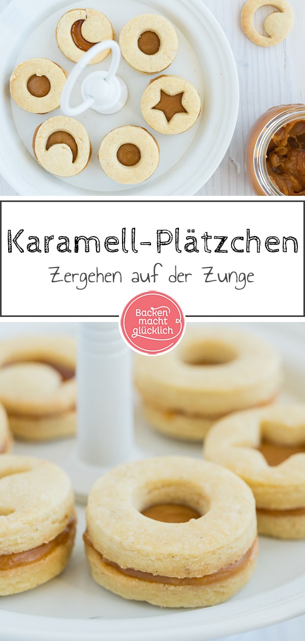 Die Kombination dieser Karamell-Plätzchen ist einfach genial: buttriger Mürbteig trifft auf cremiges Karamell und einen Hauch Tonkabohne. Zusammen ergeben die Zutaten ein Rezept für gefüllte Plätzchen mit Karamellcreme, die auf der Zunge zergehen.