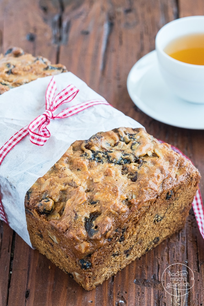 Früchtebrot ohne Nüsse und Hefe