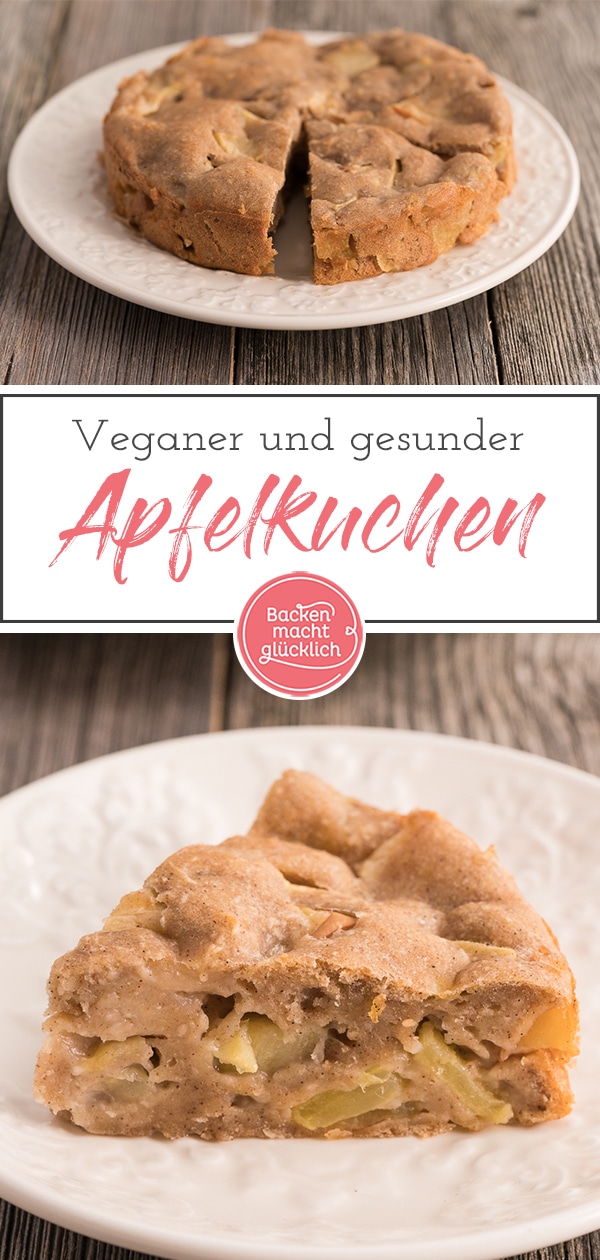 Dieser Apfelkuchen ist vegan, zuckerfrei, kalorienarm - und trotzdem super saftig und fruchtig. Der gesunde Apfelkuchen ist perfekt für Babys, Kleinkinder und gesundheitsbewusste Genießer!