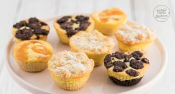 Käsekuchen-Muffins mit Streuseln