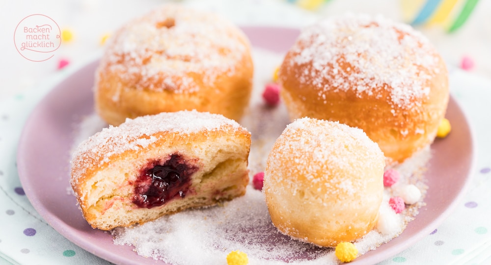 Einfaches Krapfen Rezept | Backen macht glücklich