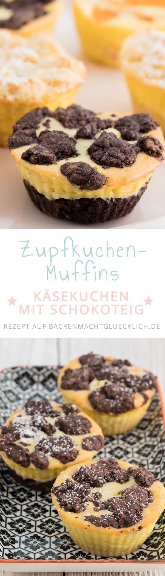 Köstliche Käsekuchen-Muffins mit Streuseln, Mandarinen oder Schokolade. Die einfachen Käsekuchen-Muffins sind knusprig, cremig und super lecker!