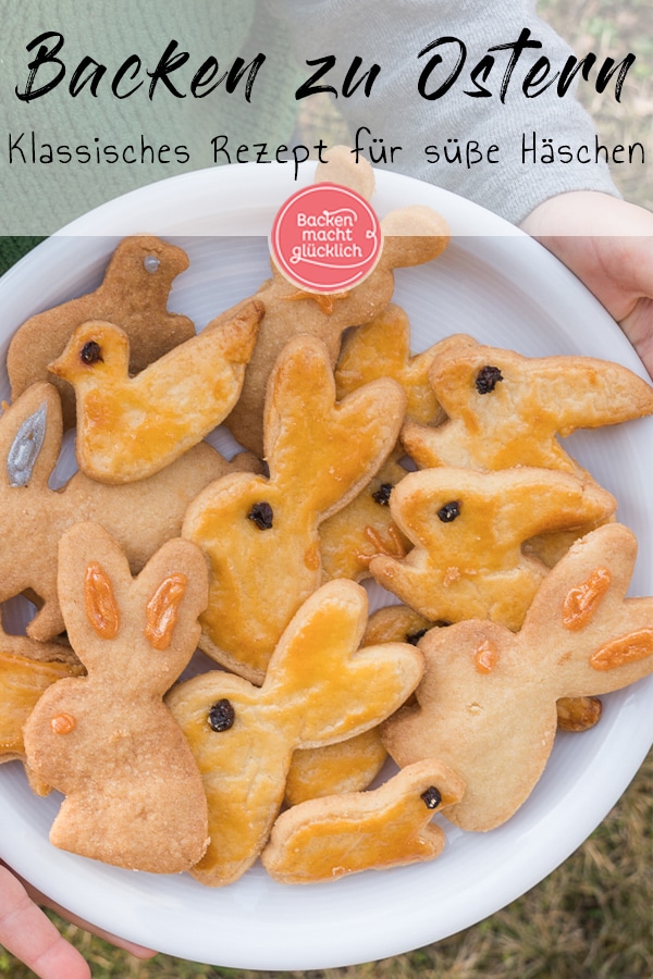 Tolles Rezept für Osterhasen-Kekse, das sich wunderbar für Kinder eignet. Mit diesem einfachen Mürbeteig macht Hasen-Backen Spaß!