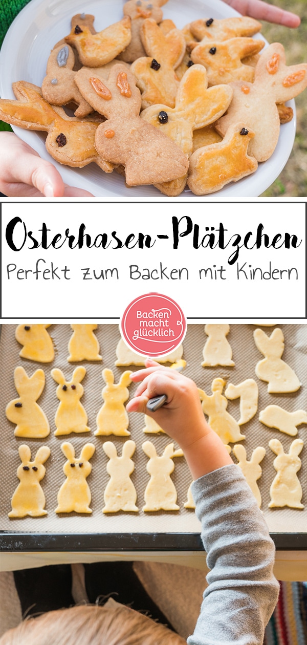 Tolles Rezept für Osterhasen-Kekse, das sich wunderbar für Kinder eignet. Mit diesem einfachen Mürbeteig macht Hasen-Backen Spaß!