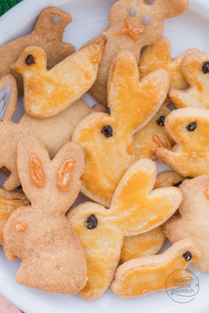 Klassische Osterhasen-Plätzchen aus Mürbeteig | Backen macht glücklich