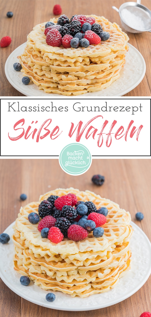 Dieses einfache Waffelrezept ist ein absoluter Klassiker. Das Grundrezept für Waffelteig gefällt der ganzen Familie - und lässt sich toll variieren!