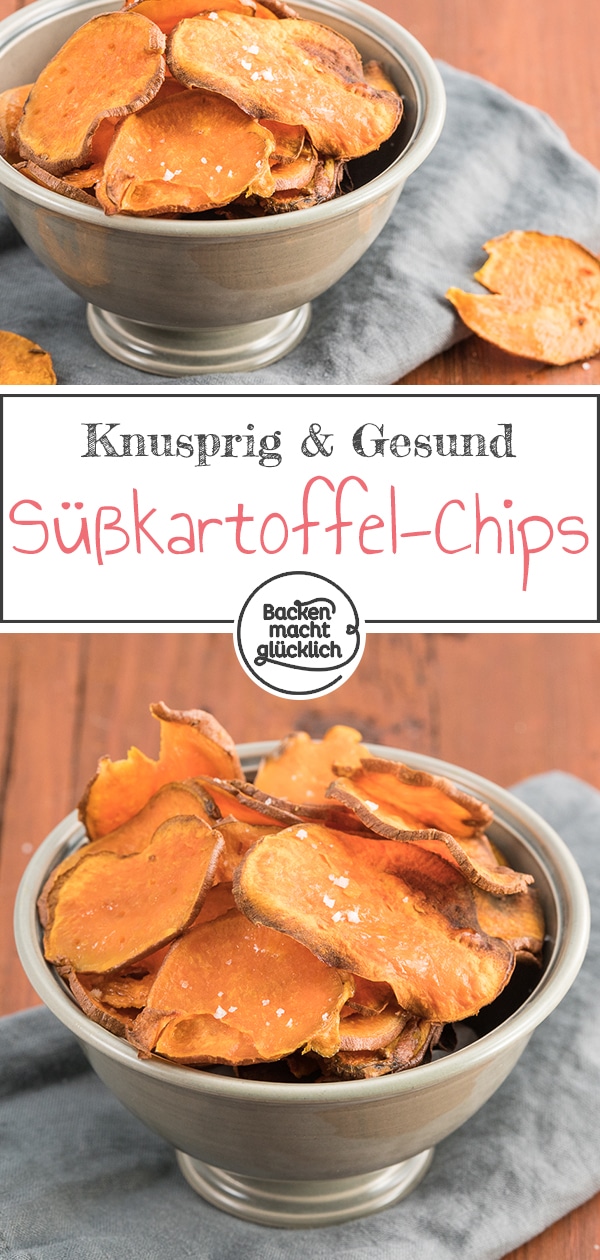 Mit diesem genialen Süßkartoffel-Chips Rezept lassen sich gesunde Süßkartoffelchips ganz einfach zu Hause selbermachen. Das Ergebnis: knusprig, fettarm und super köstlich! 