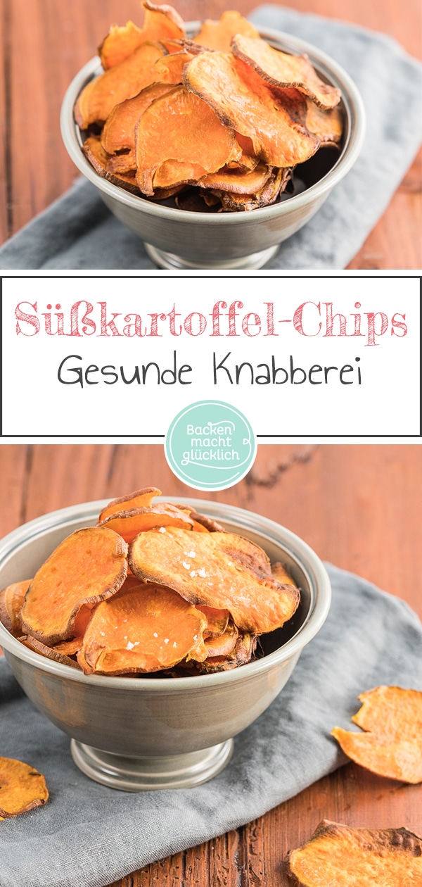 Mit diesem genialen Süßkartoffel-Chips Rezept lassen sich gesunde Süßkartoffelchips ganz einfach zu Hause selbermachen. Das Ergebnis: knusprig, fettarm und super köstlich! 