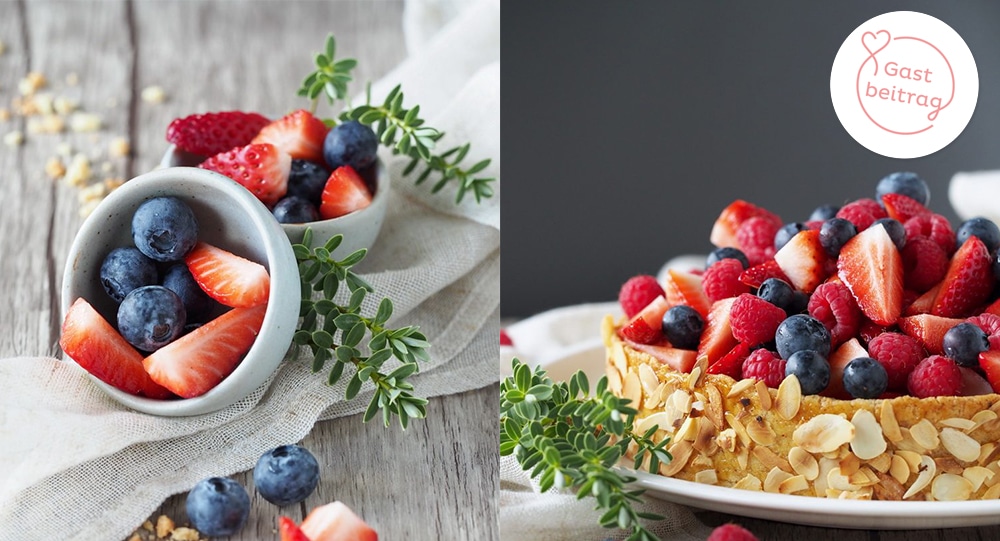 Beeren-Tarte mit Mandeln und Vanillecreme