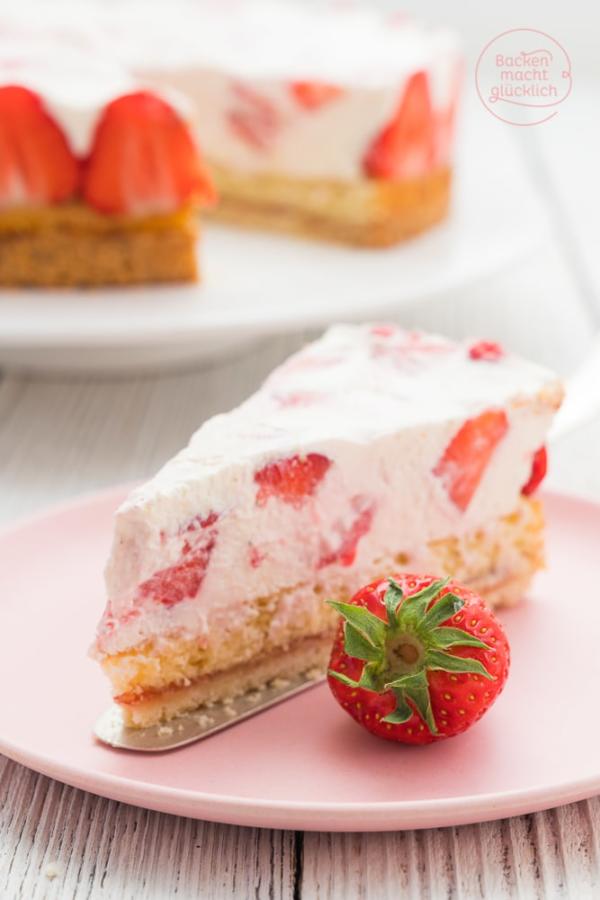 Erdbeer-Sahne-Torte | Backen macht glücklich