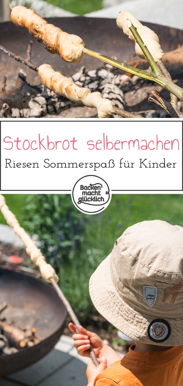 Ein kleines Lagerfeuer, selbstgemachtes Stockbrot und dazu ein würziger Dip: Fertig ist die perfekte Sommer-Beschäftigung (nicht nur) für Kinder. Vom Stockbrot-Backen kann unser Kleiner kaum genug bekommen. Und ich darf mich mit immer neuen Teig-Varianten für das Stockbrot austoben – von süß bis pikant, von würzig bis fruchtig.