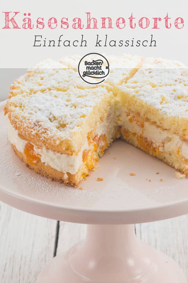 Lust auf eine köstliche Käse-Sahne-Torte mit Mandarinen und Quark? Dieses klassische, einfache Käsesahnetorten-Rezept ist sehr beliebt!