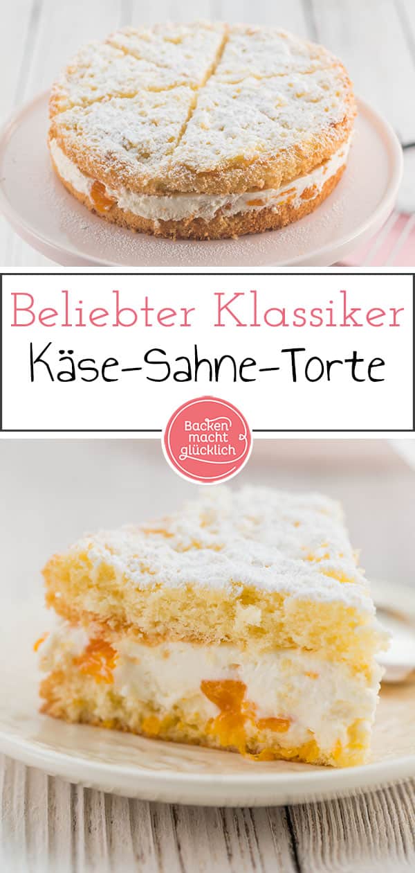 Lust auf eine köstliche Käse-Sahne-Torte mit Mandarinen und Quark? Dieses klassische, einfache Käsesahnetorten-Rezept ist sehr beliebt!