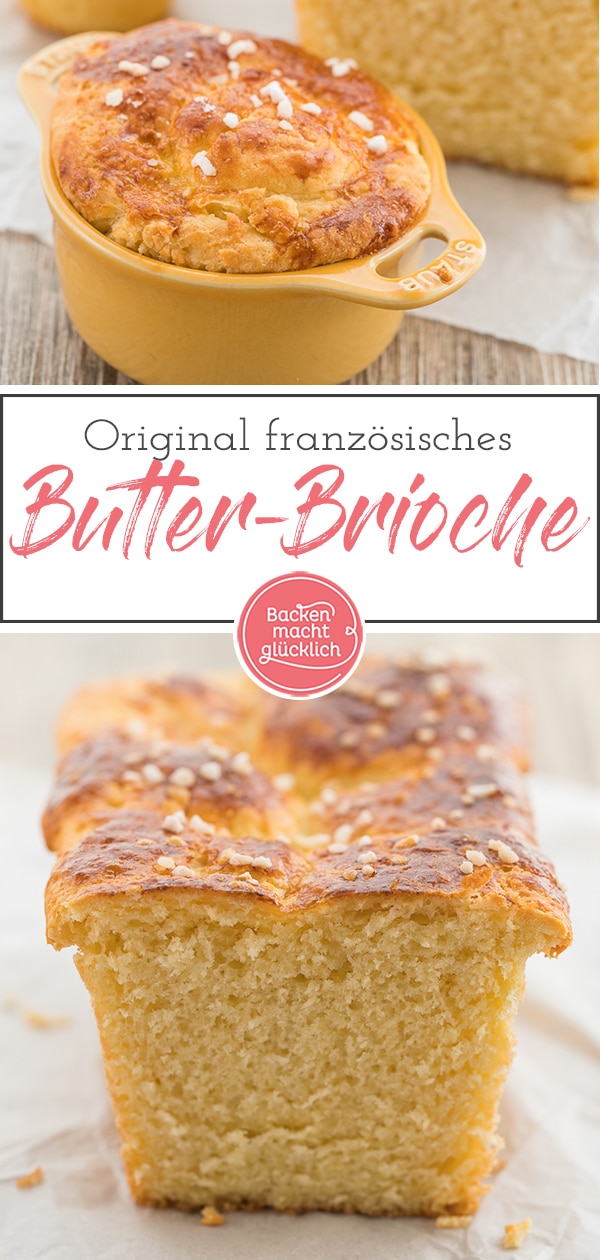 Französischer Frühstücks-Klassiker: Brioche aus buttrigem Hefeteig kann pur, süß mit Marmelade oder sogar herzhaftem Belag gegessen werden. Wer mag, backt den Teig in kleinen Förmchen statt als großen Laib.