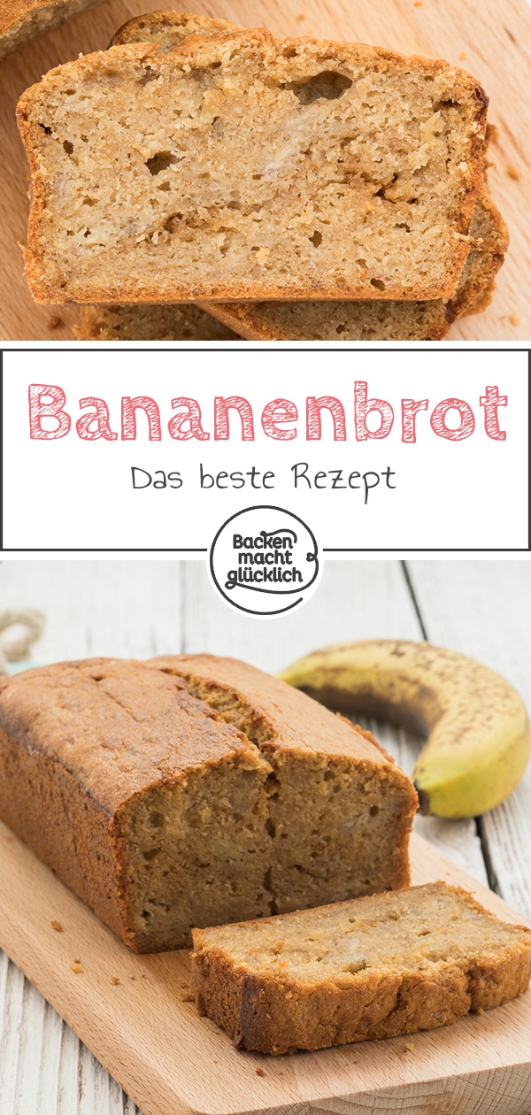 Lust auf köstliches Banana Bread wie aus den USA? Dieses saftige Bananenbrot ist die beste Verwertung für reife Bananen. Genuss für Groß und Klein!