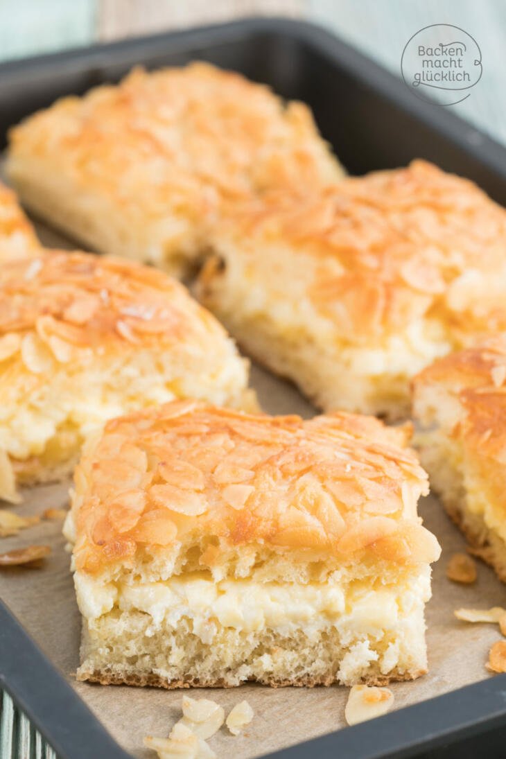 bienenstich mit kokosraspeln blechkuchen rezept