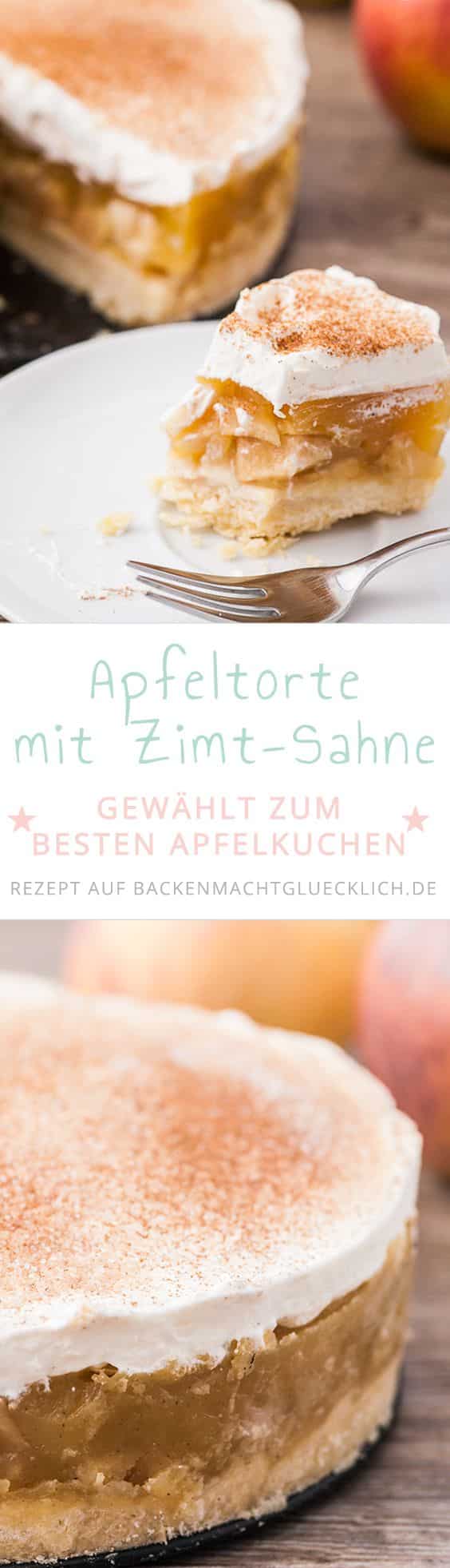 Die beste Apfel-Sahne-Torte mit Pudding und Mürbeteig: kommt garantiert gut an, ist superlecker & einfach zu machen!