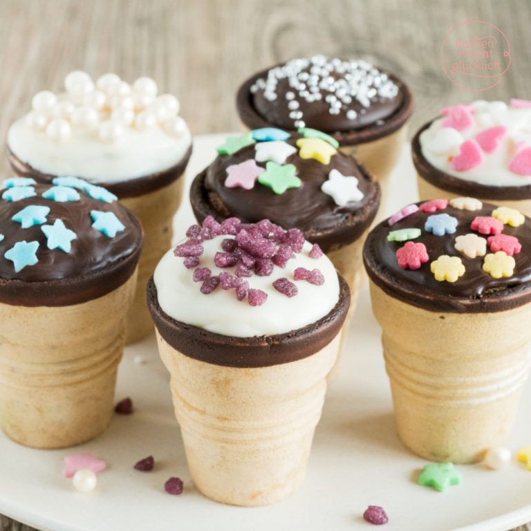 Kleine Kuchen im Waffelbecher: Tolle Kinder-Muffins
