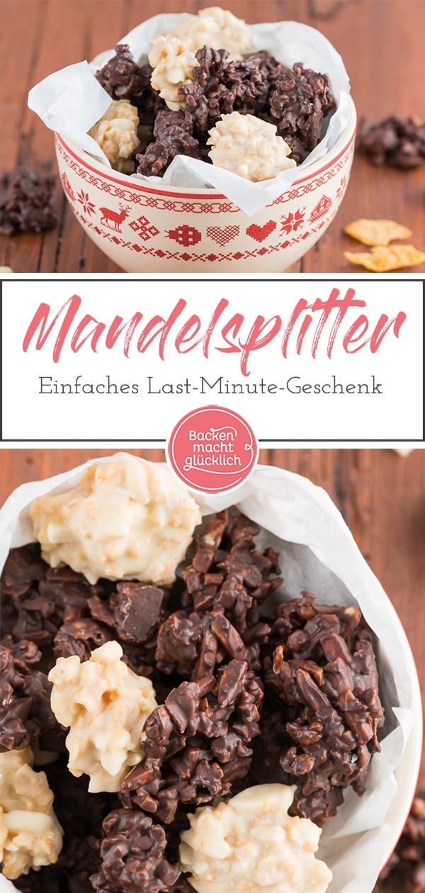 Schokocrossies mit Cornflakes und Mandeln gehen einfach immer! Die leckeren Knusperhäufchen schmecken an Weihnachten oder über das ganze Jahr verteilt.