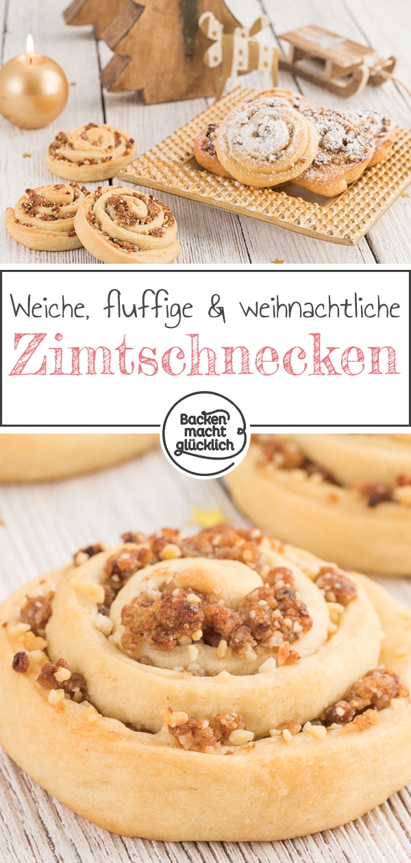 Diese Marzipan-Rosinen-Schnecken mit Zimt (Stollenschnecken) sind das perfekte Wintergebäck! Saftig & lecker!