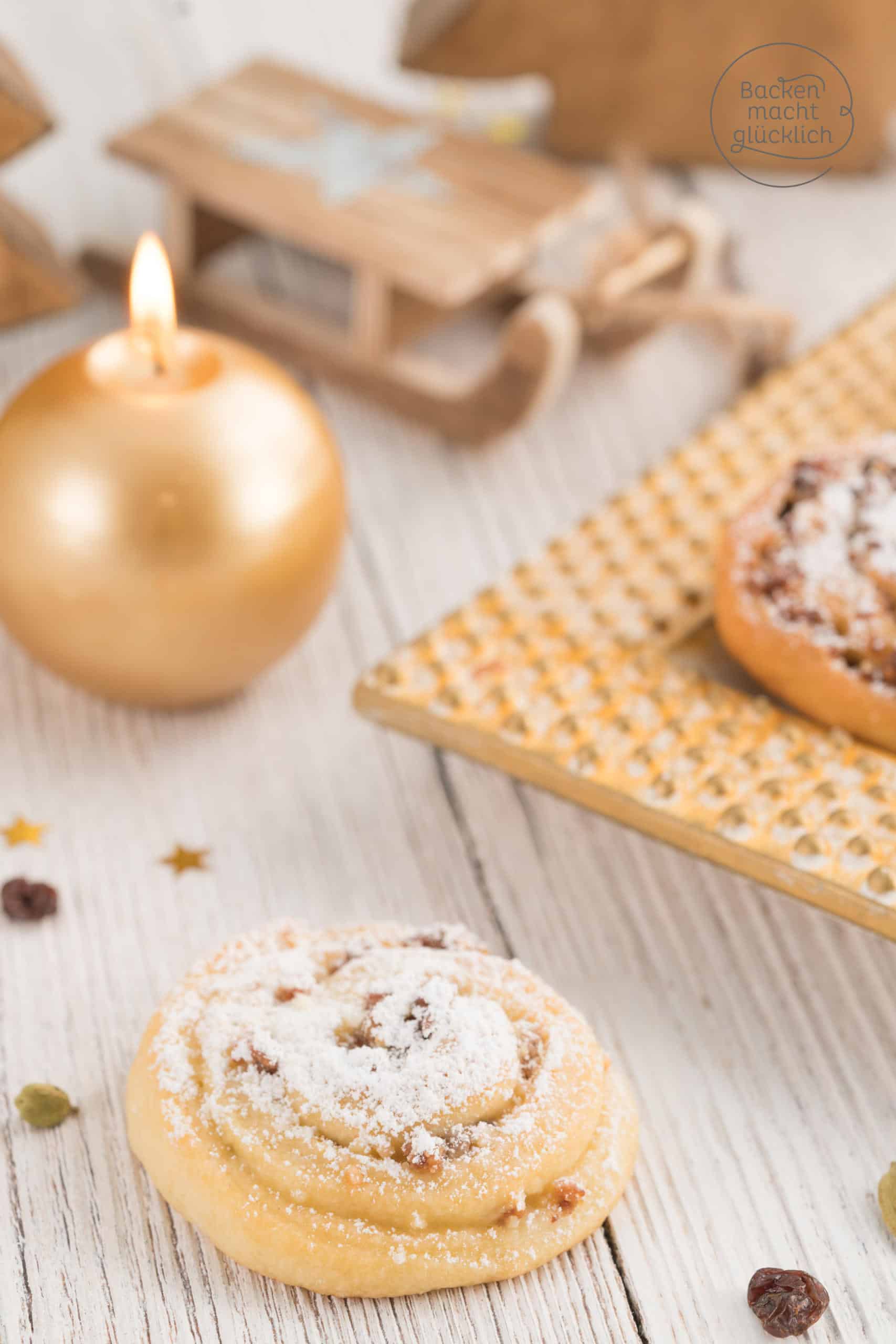 Stollenschnecken mit Marzipan